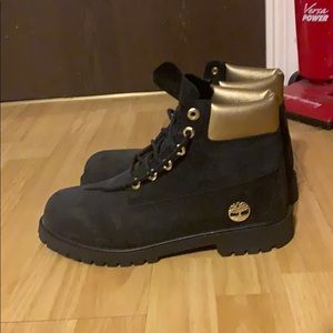 Black & Gold Timberland boots